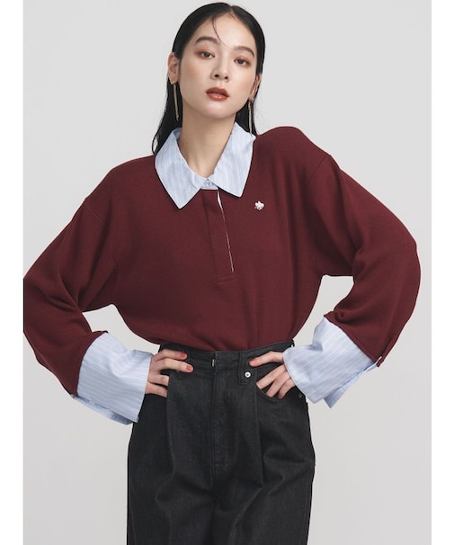 【POLO BCSコラボ】シャツカラーカフスニットプルオーバー