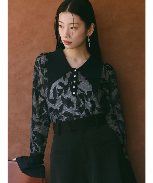 追加生産【WEB限定】シアージャガードビッグカラーニットプル