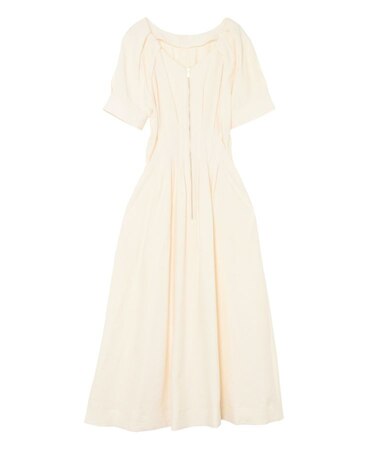 フロントZIPウエストタックワンピース