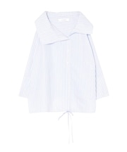 アシンメトリーカラーカシュクールシャツ