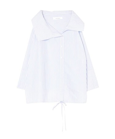 アシンメトリーカラーカシュクールシャツ