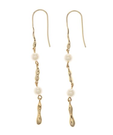 LADYフェイクパールカーブピアス