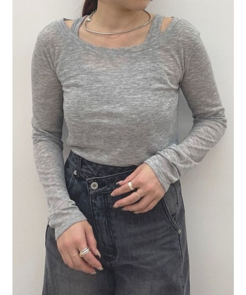 2WAYレイヤードカットトップス