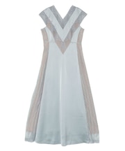 LADYVネックパネルレースワンピース