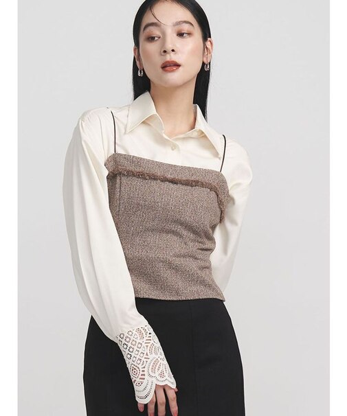 ツイードフリンジキャミソール