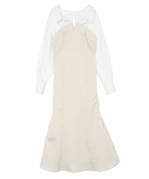 シャツドッキングエンボスワンピース