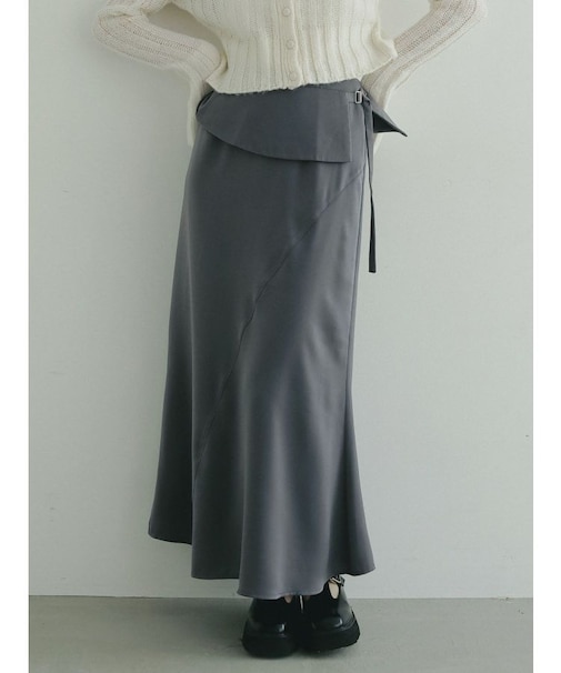 ラペルベルトセットナローフレアスカート