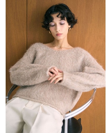 【REVIVAL】アルパカシャギーVネックニットプルオーバー