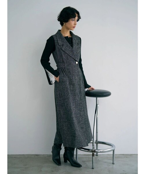 ツイードメタルボタンテーラードジャンパースカート｜ラグナムーンの