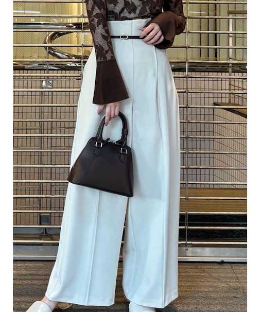 バイカラーベルトパンツ