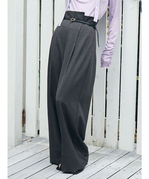 バイカラーベルトパンツ