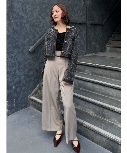 バイカラーベルトパンツ