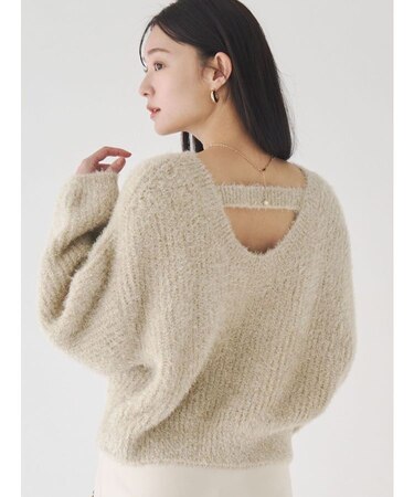 バックデザインファーラメニットプルオーバー