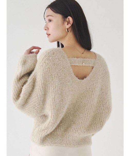 バックデザインファーラメニットプルオーバー