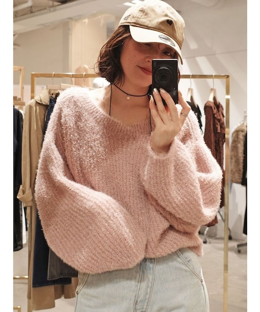 バックデザインファーラメニットプルオーバー