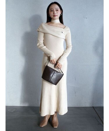 【POLO BCSコラボ】オフショルチョーカーニットワンピース
