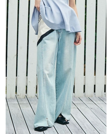 ワイドフレアデニムパンツ