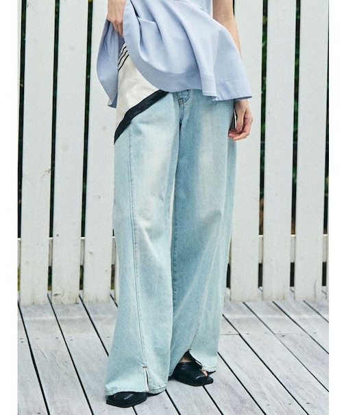 ワイドフレアデニムパンツ