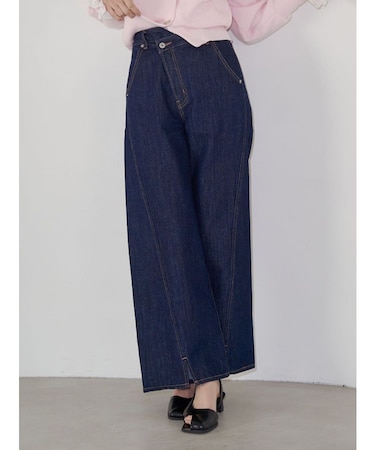 ワイドフレアデニムパンツ