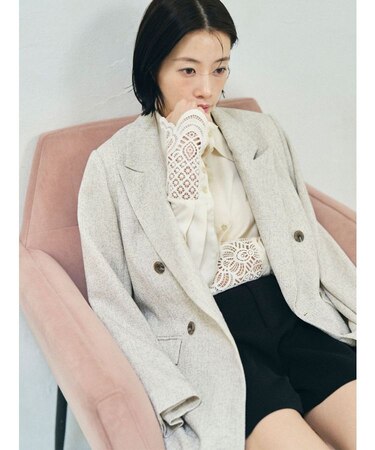 ツイードダブルテーラードジャケット