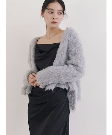 ファーライクニットカーデセットナローキャミワンピース