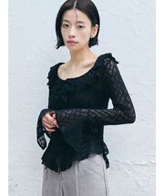 レースフリルデザインシャツ