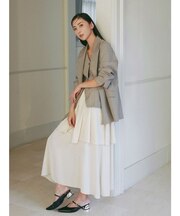 ティアードスカートドッキングベストワンピース