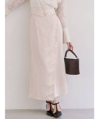 サテンラップデザインサテンナロースカート