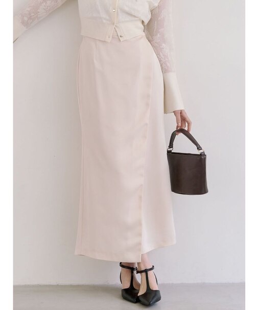 サテンラップデザインサテンナロースカート