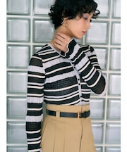 シアーボーダーカーデプルオーバー