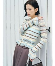 シアーボーダーカーデプルオーバー