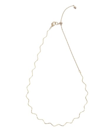 メタルカーブチェーンチョーカーネックレス