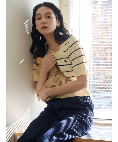 【POLO BCSコラボ】ブークレヤーンハーフスリーブコンパクトニットカーディガン