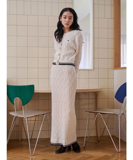 【POLO BCSコラボ】コットンケーブルニットカーディガンスカートセットアップ