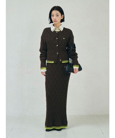 【POLO BCSコラボ】コットンケーブルニットカーディガンスカートセットアップ