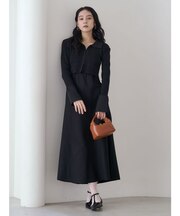 カラーカーデフォルムニットワンピース