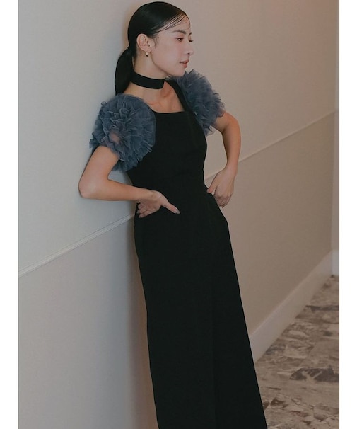 【ソンイさんコラボ】LADYチュールショルダーパンツドレス