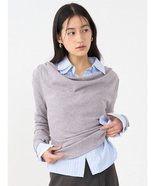 オフショルドレープ2WAYトップス