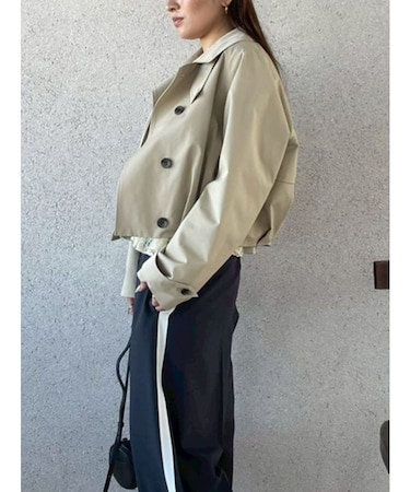 タックヘムトレンチライクショートブルゾン