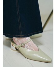 MODERNカッティングメタルヒールミュール