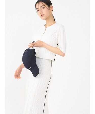 バイカラーサイドラインレースニットセットアップ