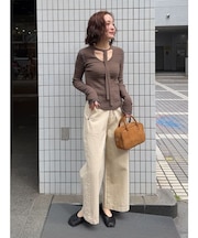 デザインリブボウタイニットプルオーバー