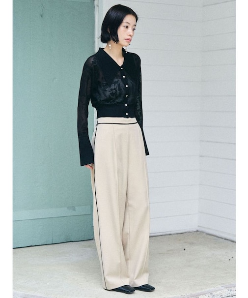 バイカラーパイピングパンツ