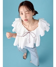 【FILA別注】フリルオフショルブラウス