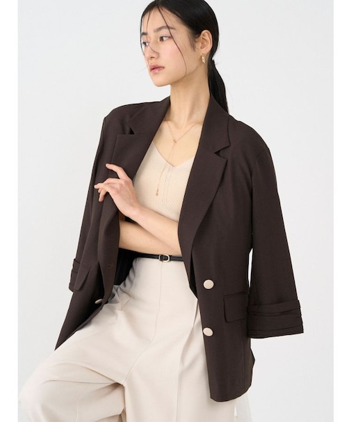 バイカラーボタンジャケット