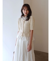 デタッチャブルペプラムニットカーディガン