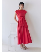 カットドッキングシャツレイヤードワンピース