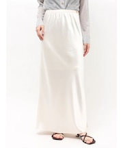 【接触冷感】スリットサテンナロースカート