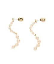 LADYフェイクカーブパールピアス