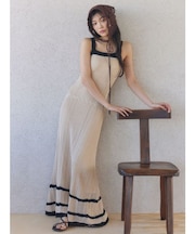 【XSサイズあり】ノースリレースニットワンピース